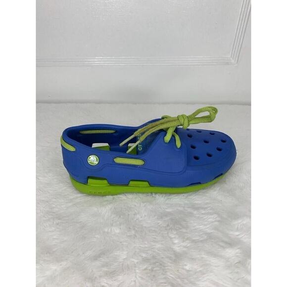Kids Crocs Blue & Green Slip-On Shoes Size 13 Durable & Lightweight - Picture 5 of 8